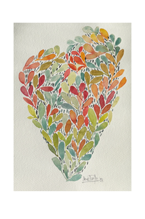 Corazones florales